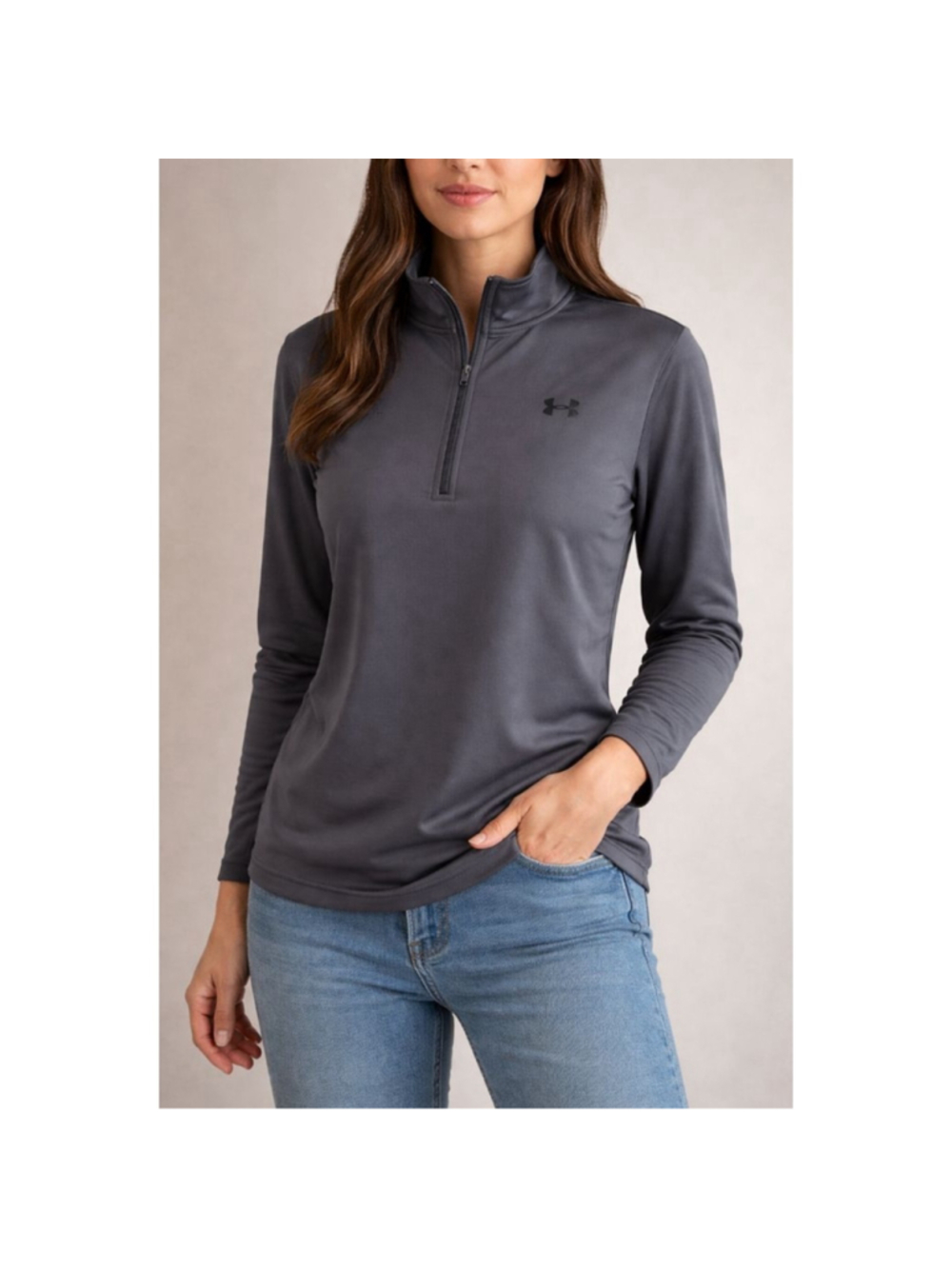 Women's Under Armour Gray Long Sleeve Active Tee L